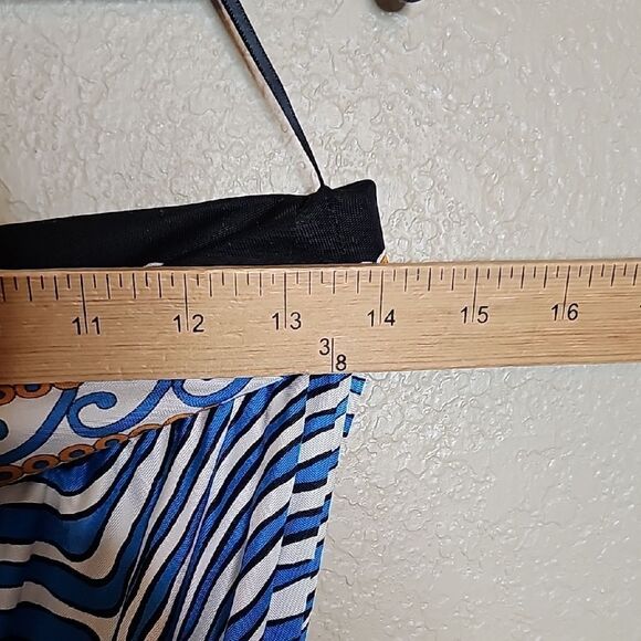 Trina Turk XS Silk Blend Strapless Romper Blue and White Striped with tie belt - Picture 10 of 10